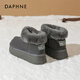 達芙妮灰色雪地靴女款2025新款冬季女鞋厚底低幫小個(gè)子保暖毛毛棉鞋子
