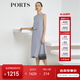 PORTS寶姿商場(chǎng)同款新品女裝垂墜疊片無(wú)袖連衣裙LL8D243KWS012 迷霧藍 M （6）