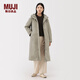 MUJI 女式 不易沾水羽絨長(cháng)大衣羽絨服女款女裝外套25年冬季  BD10VA5A 淺灰棕色 M （160/84A）