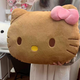 kt抱枕可愛(ài)卡通毛絨玩偶公仔凱蒂貓靠枕靠墊女辦公室午睡枕頭 黑皮粉蝴蝶結凱凱貓靠枕 40cm0.36kg