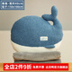 達克鴨抱枕被子兩用枕頭睡覺(jué)車(chē)載汽車(chē)車(chē)內二合一毯子辦公室午睡靠墊 泰迪絨-鯨魚(yú)（含毯子） 抱枕+毛毯 1x1.7米