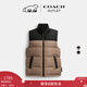 蔻馳（COACH）【禮物】奧萊男士經(jīng)典標志老花冬季戶(hù)外羽絨服外套保暖背心馬甲 棕黃色 經(jīng)典標志 M