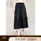 紫涵（ZIHAN）紫涵大裙擺蝴蝶結半身裙女2024冬季新款高腰森系百搭文藝中長(cháng)裙 黑色 S