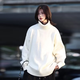 FOX.G女士毛衣針織衫白色打底衫內搭外穿洋氣女裝外套2025新款秋冬衣服 男女同款高領(lǐng)白色毛衣 M 【建議110斤以?xún)取? title=