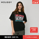 moussy【新復古回潮】 美式復古經(jīng)典街頭印花短袖T恤010ISQ90-8791 020黑色 均碼