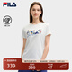 FILA 斐樂(lè )官方女子針織短袖衫2025夏新款時(shí)尚休閑簡(jiǎn)約基礎圓領(lǐng)T恤 云菇白-WT M 165/84A/M