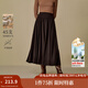 茵曼（INMAN）2025秋冬女裝新款美拉德寬腰頭發(fā)熱羊毛半身裙寬松大擺A字裙  咖色 M