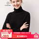 帕什【清cang】羊絨衫女100%山羊絨堆堆領(lǐng)12針提花針織毛衣 PS-21-09 經(jīng)典黑 L
