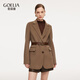 歌莉婭羊毛羊絨西裝女春季2026新款通勤穿搭雙面呢外套1F1L6M540 88H深花啡 M