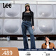 Lee【張凌赫代言】25早秋冬新427標準喇叭加厚加絨深藍女保暖牛仔褲 深藍色 27