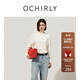 歐時(shí)力OCHIRLY PIMA棉套頭針織衫女t恤寬松印花休閑2025秋季新品 白色 M