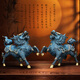 吉善緣 風(fēng)火麒麟擺件一對 全銅麒麟送子家居客廳裝飾工藝品店鋪開(kāi)業(yè)禮品 風(fēng)火麒麟藍色小號（一對）