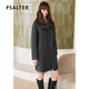 詩(shī)篇專(zhuān)選復古立領(lǐng)雙排扣中長(cháng)款綿羊毛雙面呢子大衣2025冬季新款 灰色 XL