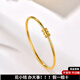 初凰9999足金包銀古法傳承小蠻腰手鐲女18k金手環(huán)時(shí)尚手環(huán)開(kāi) 送女朋友 2.8mm小蠻腰手鐲 58圈口