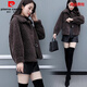 皮爾卡丹羊羔毛外套女秋冬2025款新款時(shí)尚中年女外套洋氣上衣加厚冬裝外套 咖啡色外套 XL 建議110-120斤