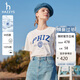 哈吉斯（HAZZYS）女裝 2025夏季女士PHIZ印花寬松短款圓領(lǐng)T恤女【安心品質(zhì)】