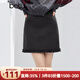 百圖（betu）女裝2025年冬季新款半身裙高級感A字裙木耳邊設計裙子短裙2510T71 深灰 L