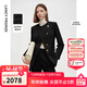朗姿純羊毛黑色短外套2025年冬季新款高智氣質(zhì)設計感修身上衣女 黑色 M