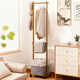 木馬人掛衣架落地衣帽架子客廳轉角簡(jiǎn)易臥室床頭滾輪置物立式新款晾衣架 【可拆卸布袋】原色（360°萬(wàn)向滾輪）