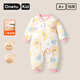 丸圖 ONETU新生兒連體衣夾棉兒童哈衣加厚保暖寶寶爬服外出服云朵小熊73cm