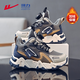 回力（Warrior）童鞋男童鞋冬季加絨保暖棉鞋軟底兒童運動(dòng)鞋WZ-B117L 灰/棕/藍38