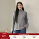 纖莉秀大碼女裝簡(jiǎn)約氣質(zhì)設計感鏤空百搭套頭針織衫胖mm秋新款4376 灰色 3XL