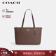 蔻馳（COACH）【品牌直供】女士GALLERY大號單肩手提托特包深褐色CV402