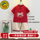 G.duck兒童漢服男童春秋中國風(fēng)周歲宴禮服男寶寶夏季中式拜年服女孩唐裝 紅色【棉麻夏款】 80 建議身高75-85cm9-12月