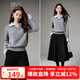 晚白【新品】2025秋冬款翻領(lǐng)氣質(zhì)假兩件毛衣簡(jiǎn)潔大方百搭寬松針織衫女 灰色 L