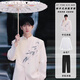 聲猴新中式男裝白色墊肩西裝男外套小眾設計感高級西服中國風(fēng)訂婚套裝 中式西服+白長(cháng)T+西褲【三件套】 XL （115-130斤））