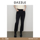 DAZZLE地素 牛仔褲2024秋季新款女裝藍色摩登復古水洗褲子 黑色 M