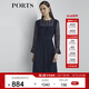 PORTS寶姿商場(chǎng)同款新品女裝喇叭袖蕾絲收腰連衣裙LL8D035KLN002 丈青 XS (2)