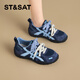 星期六藍色德訓鞋女2026新款春季超火內增高復古芭蕾風(fēng)阿甘休閑運動(dòng)鞋