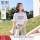 香影白色t恤女短袖2025夏裝新款慵懶風(fēng)寬松字母卡通貓咪減齡上衣 白色 T恤 L 165/88A/110-125斤