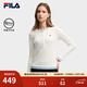 FILA 斐樂(lè )官方女子針織長(cháng)袖衫2025冬新款時(shí)尚經(jīng)典休閑修身亨利衫 云菇白-WT L 170/88A/L