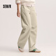 森馬（Semir）休閑褲女春半松緊腰打褶抽繩闊腿褲女生工裝風(fēng)長(cháng)褲101125127003A
