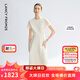 朗姿【蘭亭敘】真絲提花長(cháng)裙氣質(zhì)設計2025年夏季新款高級感連衣裙 米白色 M