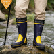 非常行（Jolly Walk）水靴雨靴男水鞋高筒雨鞋長(cháng)筒釣魚(yú)洗車(chē)防水套鞋膠鞋 藍黃 43