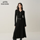 太平鳥(niǎo)女裝連衣裙針織中長(cháng)裙氣質(zhì)休閑簡(jiǎn)約內搭長(cháng)袖 黑色 M