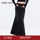 MISS SIXTY牛仔半身裙女雙腰頭美式復古性感魚(yú)尾長(cháng)裙 黑色 XS