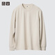 優(yōu)衣庫男女裝大師T AIRism棉混紡圓領(lǐng)T恤長(cháng)袖上衣475349 30 淺米色 XL