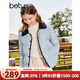 百圖betu女裝秋冬新款羽絨服撞色燈芯絨小香風(fēng)羽絨外套女2309T13 藍色 XS