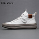 Z.R.Zoro奢侈品男鞋2025秋冬季新款時尚百搭休閑鞋中幫厚底鞋子男透氣短靴 白色內(nèi)增高 42