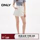 ONLY2025秋季新款蝴蝶結水洗高腰顯瘦A字短褲牛仔褲女|125143010 J2G米白色 M