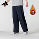 阿迪達斯（adidas）運動(dòng)男加絨潮流男裝舒適寬松運動(dòng)跑步休閑闊腿長(cháng)褲 墨水藍 M