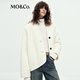 MO&Co.毛呢外套2025冬新品意式精工綿羊毛圈圈呢圓角繭型短款MBE4COT024 米白色 S /160