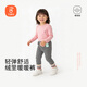 貝瑞加（Babyprints）兒童褲子秋冬加絨打底褲女童保暖絨里長(cháng)褲中大童彈力褲子 深灰110