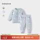 babylove嬰兒保暖套裝秋冬季純棉男女寶寶上衣褲子夾棉兩件套棉服 天使藍 90 cm