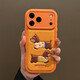 素洛適用蘋(píng)果17promax手機殼橙色卡通臘腸狗iPhone16pro創(chuàng  )意高級感時(shí)尚15個(gè)性小眾輕奢14帶掛繩防摔套 橙底-豎排兩只臘腸狗[單殼] iPhone 16 pro