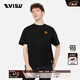 EVISU福神男士家花達摩刺繡寬松潮流時(shí)尚簡(jiǎn)約風(fēng)短袖T恤 黑色 S 【超寬松可選小1-2個(gè)尺碼】